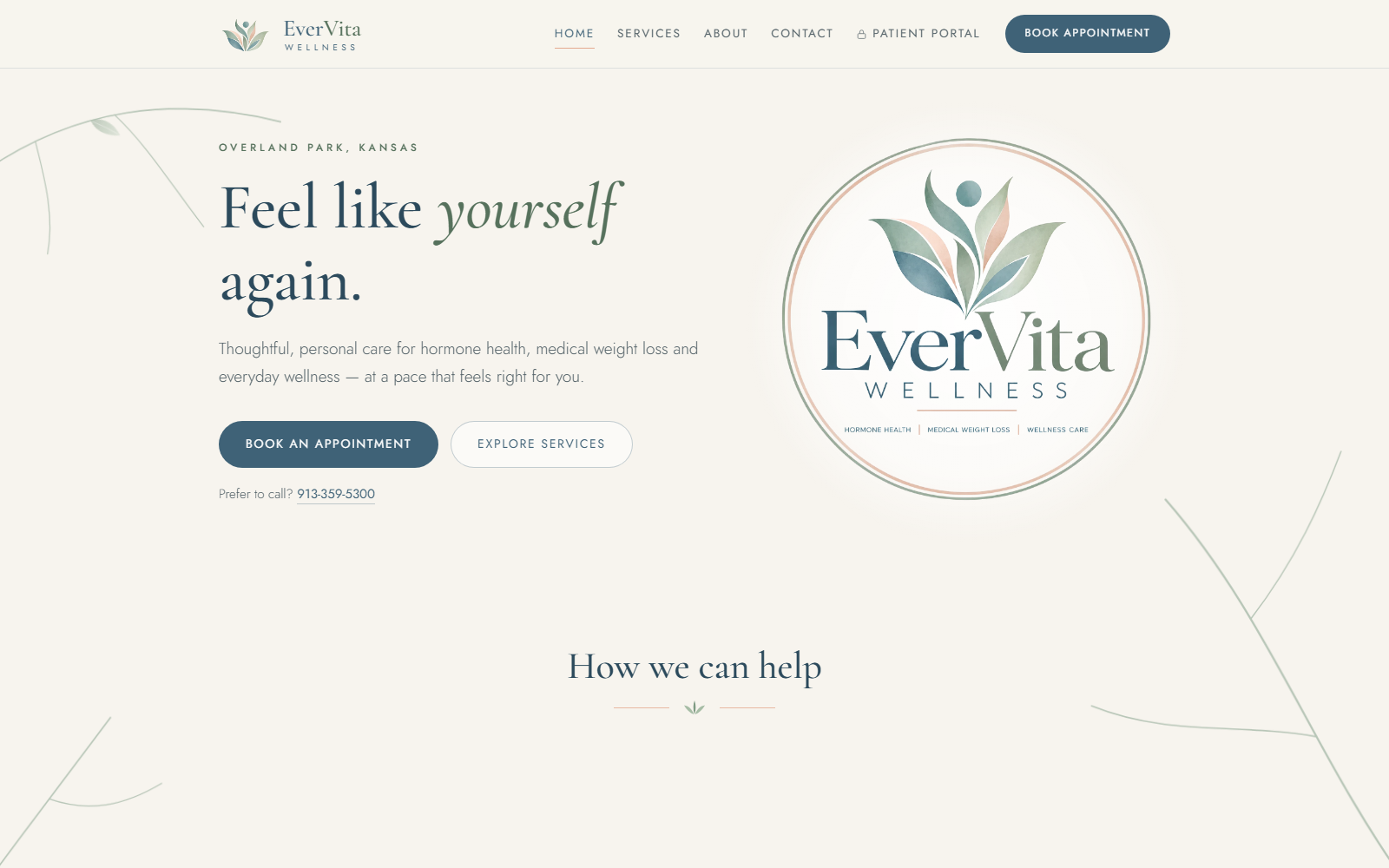 Screenshot of EverVita Wellness Website